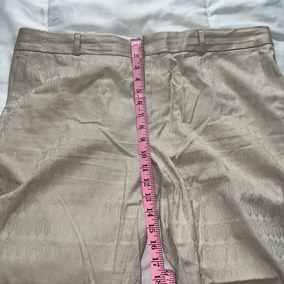 🤎Banana Republic Womens Hampton Pants Ankle Crop Geometric Beige. Size 16🤎 - Picture 6 of 7